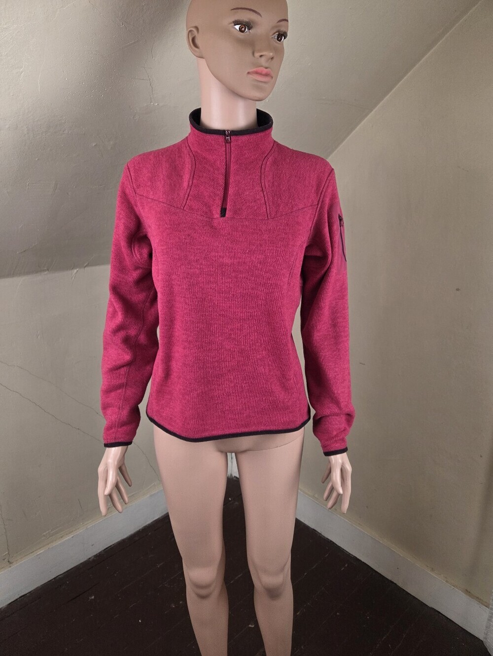 Arc'teryx Women’s M Polartec 1/4 Zip Fleece Pullover Pink Made In Canada Outdoor